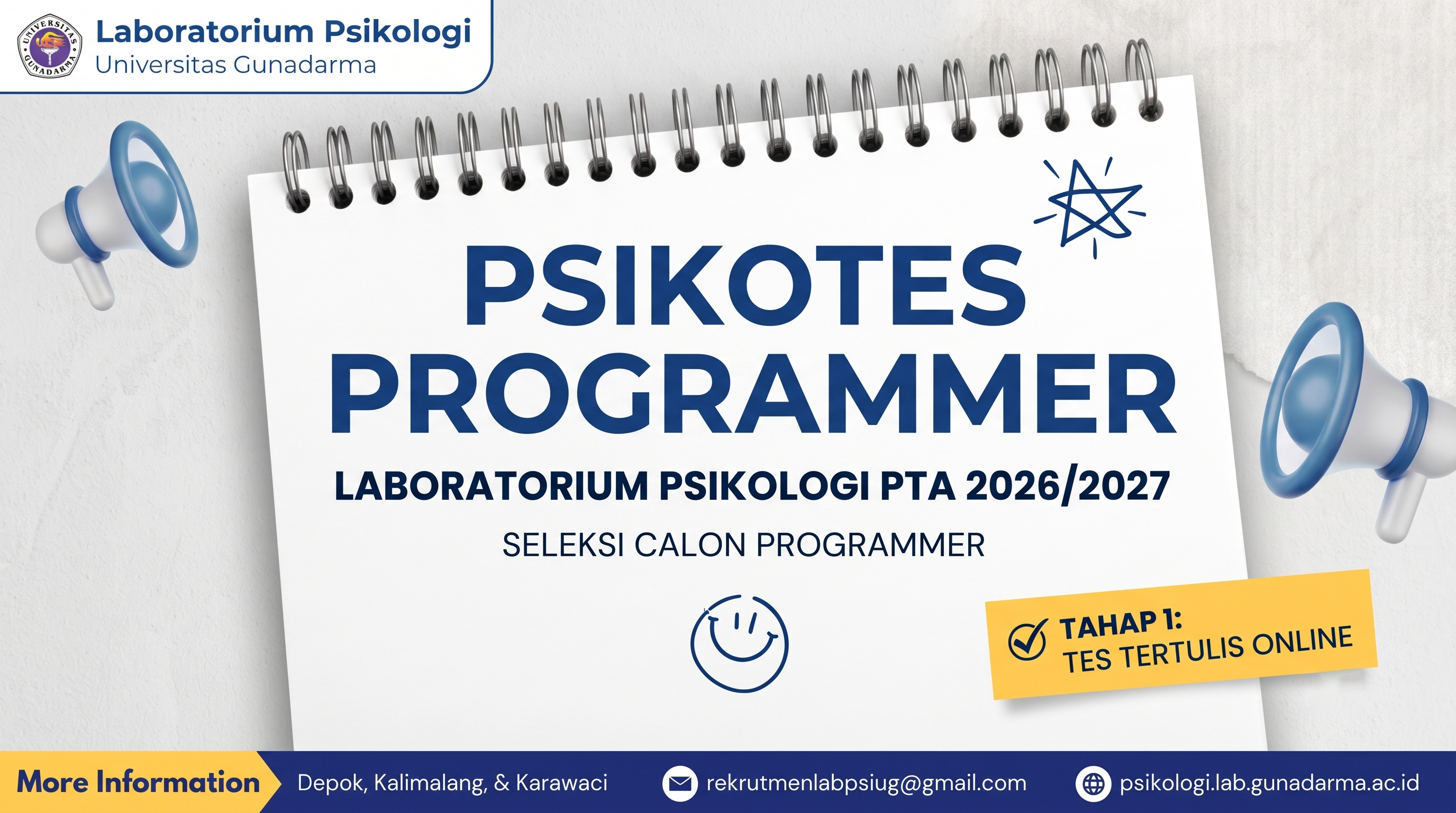 PENGUMUMAN HASIL SELEKSI BERKAS CAPROG LAB. PSIKOLOGI UG PTA 2026/2027